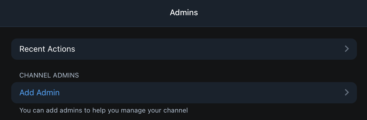 In your channel → Administrators, tap “Add Admin” and search for @kolfi_kol_bot.